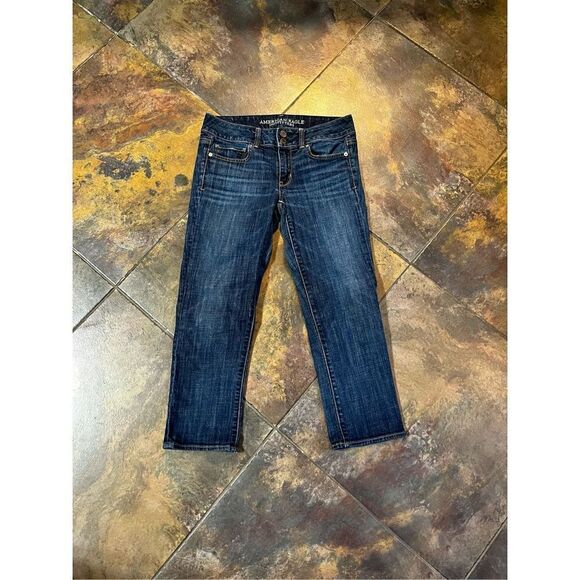 American Eagle Artist Crop Stretch Denim Jeans Size 6 - Picture 2 of 13